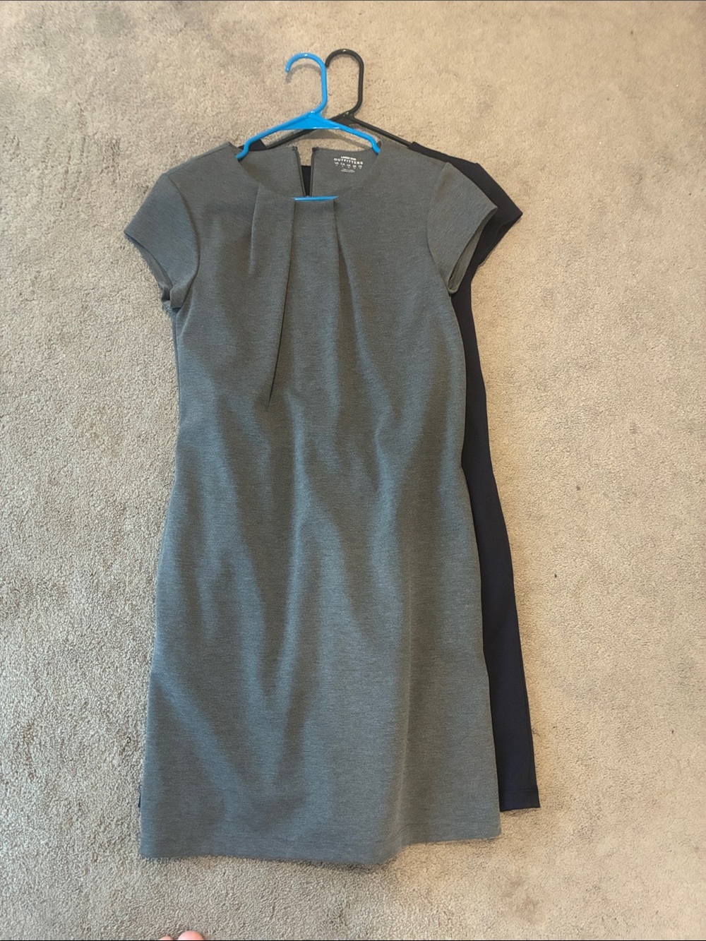 Lands' End Gray Cap-Sleeve Sheath Dress